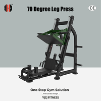 Presse à jambes à charge libre 70 degrés avec plateau large, rails doubles, supports d'épaules et poteaux latéraux pour poids, pour salle de sport
