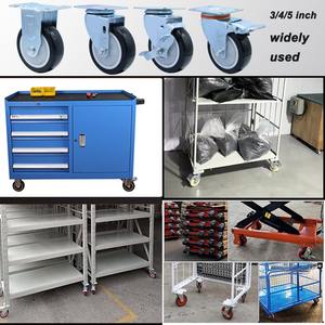 3 Zoll <span class=keywords><strong>4</strong></span> Zoll 5 Zoll mittelschwere schwarze PU-Lenk rollen mit Bremsen - Product Image 2