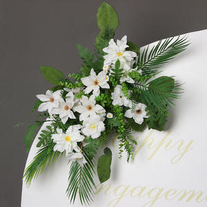 Pequeño ramo de rosas y Loto 10 cabezas flor artificial decoración interior boda plástico moderno - Product Image 2