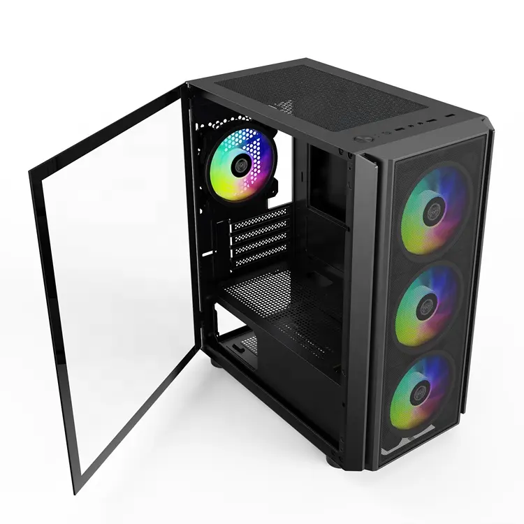 JNP Hochwertige breite Würfel Glas Computer Atx Fall PC Double Warehouse Cube Computer Gaming Fall Argb Effekt