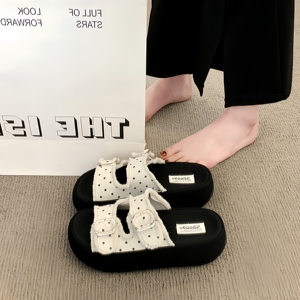 Sandalias de Plataforma con Doble Hebilla y Punta Redonda para Mujer, Diseño Punk Gótico, Casuales, Planas, de Verano, para la Playa - Product Image 2