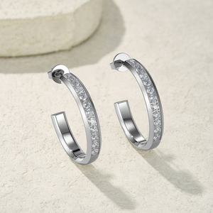 Pendientes de Acero Inoxidable de Estilo Lujoso y Moderno en Varios Colores, Joyería Romántica para Mujer para Bodas y Fiestas - Product Image 1