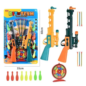 Children plastic boys toys boy soft bullet guns for kids two-piece toy gun combination with eight bowling and sucker accessories