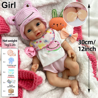 12-Zoll Silikon-Reborn-Babypuppe, Fabrikgefertigt, Realistische Venen-Details, Unterstützt Individuelles Markenlogo, Großbestellpreis
