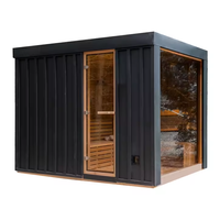 Harga pabrik panorama Sauna inframerah 1 orang dijual kayu Cedar Sauna luar ruangan mandi es dan Sauna