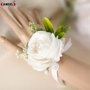 Rừng Phong Cách Cổ Tay Hoa Bridal Phụ Kiện Hoa Nhân Tạo Vòng Đeo Tay Cưới Ngọc Trai Cổ Tay Hoa