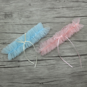<span class=keywords><strong>Jarretière</strong></span> de mariée en tissu résille à volant unique, mini <span class=keywords><strong>jarretière</strong></span> décorative avec nœud long pour mariée - Product Image 6