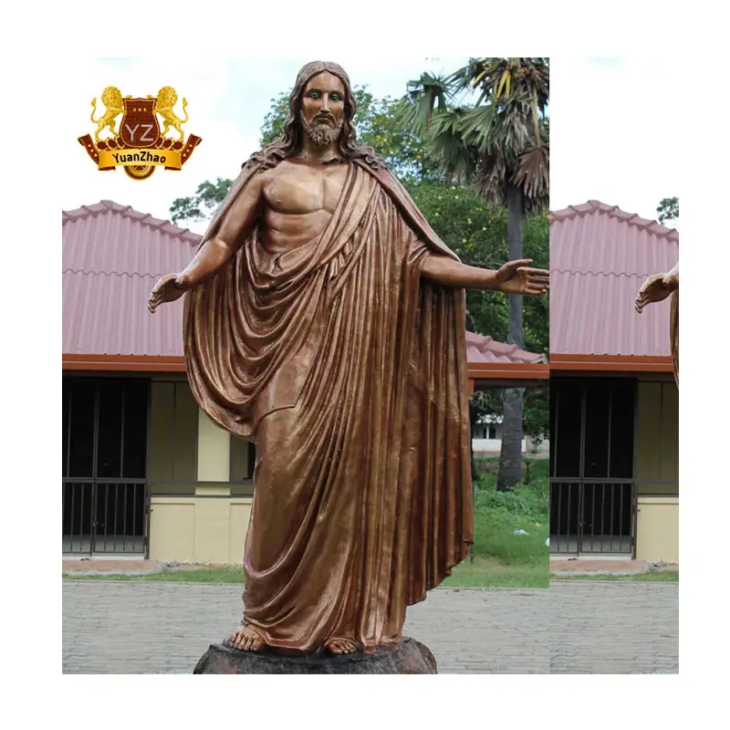 Decoración de iglesia al aire libre Religioso Cristiano Jesús Metal Bronce Escultura Estatua Tamaño real Cristo Jesús Estatua de bronce