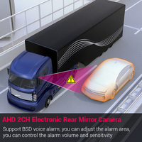 Système de surveillance de camion AI Blind Spot 12,3 pouces 2CH avec caméra de recul IPS 1080P, système de caméra de rétroviseur CMS
