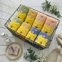 Ensemble de serviettes décoratives en velours corail motif lapin de dessin animé, séchage rapide, pour le visage, en peluche douce, cadeau de naissance, serviettes à main