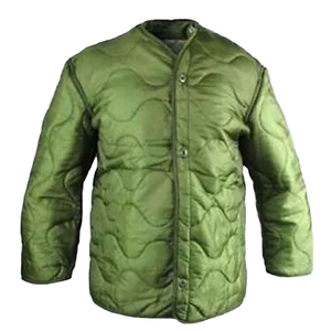 Green Uniform Tactical <b>Jacket</b> Plain Dyed Button <b>Winter</b> Warm OEM Service Polyester/Nylon - Product Image 1