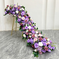 Décoration de chemin de fleurs artificielles réalistes en soie faites à la main, style moderne, longue durée, pour mariages, remises de diplômes et événements hôteliers