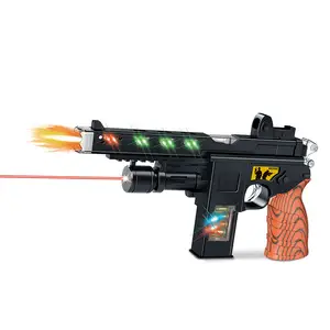 儿童电动塑料声光玩具闪光音乐枪塑料枪带红外线玩具