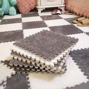 Dick ineinandergreifend Flauschig Warm halten Spiel matte Weiche Plüsch Kinder matte Baby Teppich Spielzeug Schaum Puzzle Teppich - Product Image 1