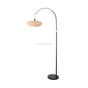 Lampe sur pied en forme d'arche japonaise faite à la main, <span class=keywords><strong>abat</strong></span>-<span class=keywords><strong>jour</strong></span> en <span class=keywords><strong>rotin</strong></span> tissé moderne, lampadaires en osier <span class=keywords><strong>pour</strong></span> la décoration du salon - Product Image 2