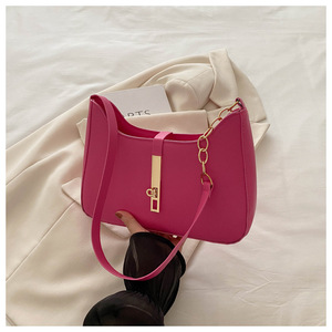 Bolso Bandolera Mediano de PU Ecológico para Hombre con Botón, Color Sólido, Tendencias de Calle Primavera 2025, Correa de Hombro Única, Cierre de Cremallera y Hebilla - Product Image 6