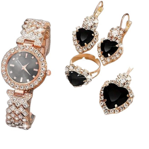 Pink Women Watch Elegante Rhinestone Dial Dresses Bracelets Womens Fashion Quartz Wristwatches <b>Clock</b> Gift Set CD199 - Product Image 5