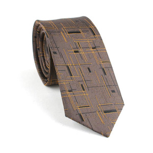 <span class=keywords><strong>Cravate</strong></span> classique décontractée à la mode en jacquard pour hommes <span class=keywords><strong>Cravate</strong></span> en polyester à rayures fines pour la fête - Product Image 5