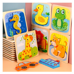 Montessori Educational 3D Holz puzzle Spielzeug DIY Puzzles für Kleinkinder Kinder Jungen und Mädchen Andere Tiers pielzeug - Product Image 1