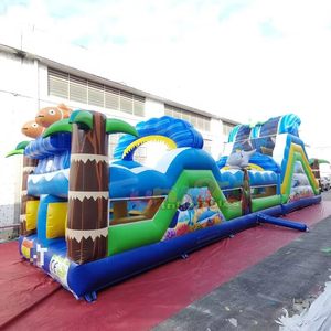 Circuito de obstáculos inflable comercial de grado profesional, mega pista de obstáculos inflable para niños, casa de brinco. - Product Image 4