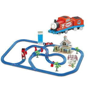 Trem brinquedo tren de juguete 19/47/76pcs elétrico slot brinquedos trem musical engraçado brinquedo trens conjunto com música luz