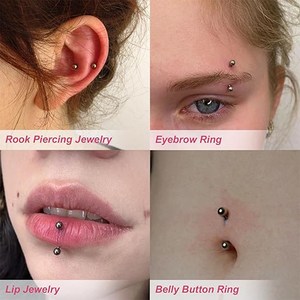 Set da 10 Pezzi in Acciaio Inossidabile, Piccoli Piercing Curvi per Sopracciglio, Orecchio, Ombelico, Labbro, Occhio, Daith, Rook, Gioielli 16g 8mm/10mm - Product Image 5