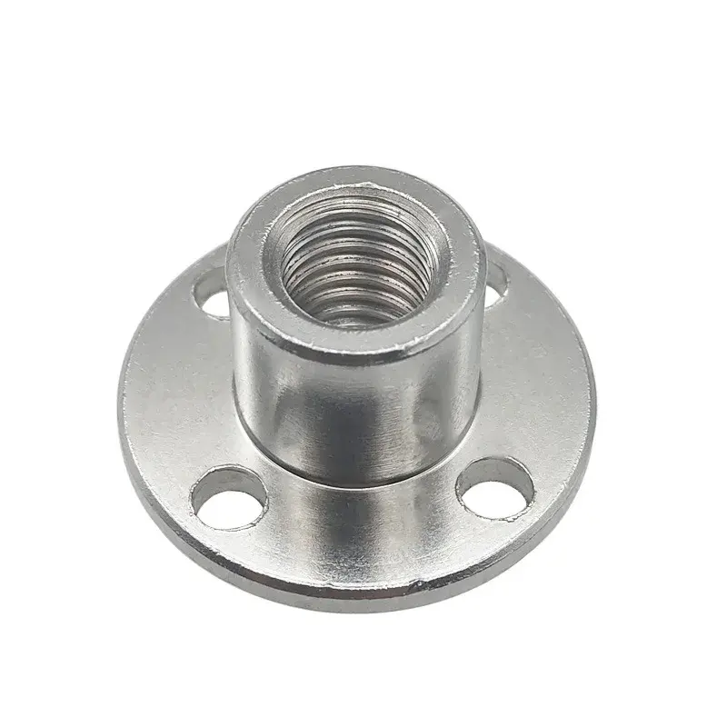 M3 M4 M5 M6 M8 Suporte de eixo de aço para flange de rosca de aço, acoplamento de porca de flange rígida