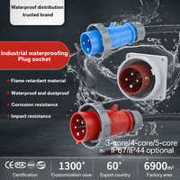 Steker & Soket Industri 220v 3 Pin Tahan Air IP67 3 Fasa 16A/32A Jantan Betina