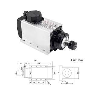 Moteur de broche CNC refroidi par air Zhong Hua Jiang Square ER20 4 roulements 2,2 kW avec kit VFD pour machine de gravure CNC - Product Image 4
