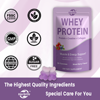 Gomitas de Proteína de Suero 3 en 1 Haccp OEM ODM, Monohidrato de Creatina, Colágeno, Fuente de Proteína Pura, Apoyo Muscular y Energético