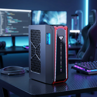 Mini PC Berpendingin Cair Generasi ke-14 Core I9 14900F Komputer Meja RTX5070 12G 8K Workstation Gaming Server Kantor