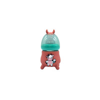 Botol kaca pemberi makan anti-kolik untuk bayi baru lahir 120mL kustom dengan lengan silikon dan puting silikon