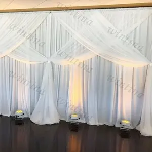 結婚式の装飾の背景カーテンパイプと結婚式の装飾のためのドレープ結婚式のイベントパーティーのためのファブリック天井ドレープ