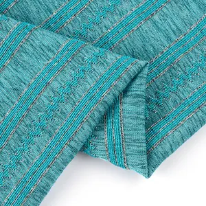 Jacquard tecido de tricô liso colorido, verde claro, 95% t 5% sp, vestido de tecido jacquard para senhoras