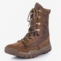 Bottes tactiques hautes pour homme Shero, grande taille, pour la randonnée, le camping, la moto, en marron et noir