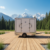 Cabine de toilettes mobiles de luxe, conteneur amovible pour camping, remorque de toilettes extérieures avec WC