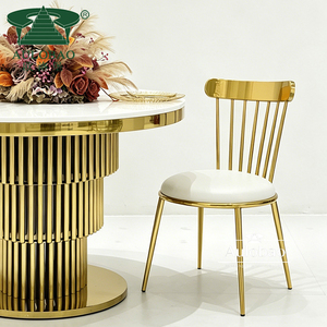 Nouveau modèle de mobilier d'hôtel, chaises de mariage en acier inoxydable doré pour événements - Product Image 2