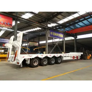 Hot 70 ton kapasitas 4-axis hidrolik pemisah leher derek tarik Lowboy semi-trailer penggali trailer dengan 2 atau 3 sumbu