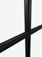 Ventana Abatible de Aluminio con Rotura de Puente Térmico, Triple Acristalamiento, Vidrio Templado, con Patrón de Rejilla y Aislamiento Térmico