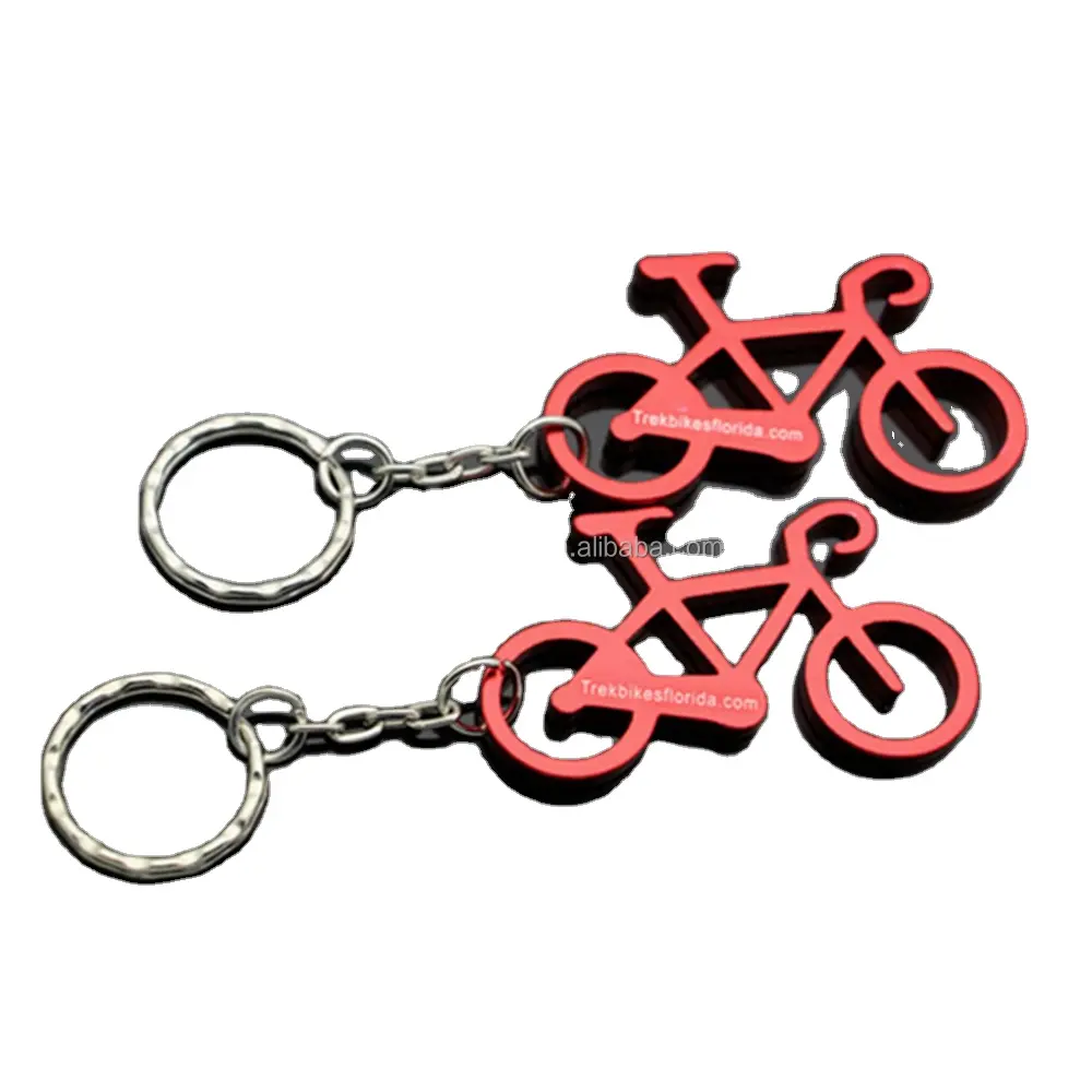 Bicycle Shaped Rose Metal Bike Key Chain