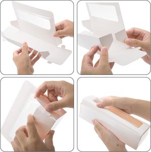 กล่องมาการองสำหรับใส่มาการองสีขาว 6 ชิ้น พร้อมหน้าต่างใสและสติกเกอร์ กล่องบรรจุภัณฑ์มาการองที่แข็งแรงสำหรับคุกกี้และขนมอบ - Product Image 3