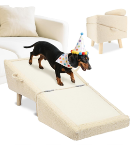 Hoge kwaliteit groothandel fabrieksafneembare luxe rechthoekige opvouwbare houten hondentrap - Product Image 6