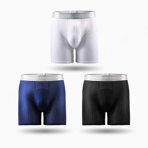 Calzoncillos bóxer de secado rápido para hombre de marca Premium, Bóxer deportivo de pierna larga de malla de poliéster de etiqueta privada para hombres jóvenes, logotipo impreso - Product Image 6