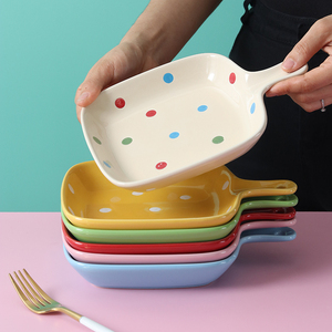 Bol à salade de fruits, bol à soupe, bol à riz en céramique Pok créatif avec poignée, pour étudiant, usage domestique, adorable et original - Product Image 3