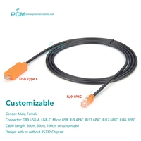 Personalizado RJ12 6P6C a USB2.0 TTL RS232 FTDI Chip Cable de teléfono serie RJ9 4P4C RJ11 6P4C Socket para POS PLC Control de programa