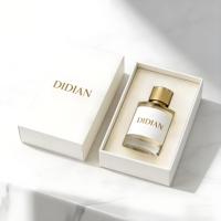 Flacon de parfum rond transparent de luxe vide 30ml 50ml 100ml avec logo personnalisé, flacon de parfum en verre avec bouchon en cuir