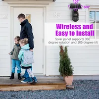 Caméra solaire moniteur 360 degrés panoramique téléphone portable extérieur HD interphone étanche pas d'électricité sans réseau