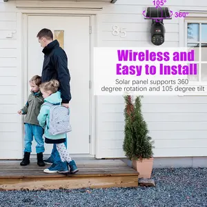 Caméra solaire moniteur 360 degrés panoramique téléphone portable extérieur HD interphone étanche pas d'<span class=keywords><strong>électricité</strong></span> <span class=keywords><strong>sans</strong></span> réseau - Product Image 4