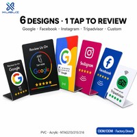 Base de Mesa NFC OEM con Logotipo Personalizado Impreso, Base Acrílica NFC NTAG213 para Promoción de Marketing y Reseñas en Google, Facebook e Instagram