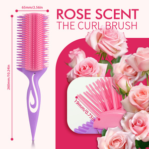 Brosse coiffante détachable adaptée aux <span class=keywords><strong>cheveux</strong></span> <span class=keywords><strong>bouclés</strong></span> humides et secs, pour le séchage, le démêlage, le coiffage, la fixation et le démêlage des nœuds. - Product Image 2